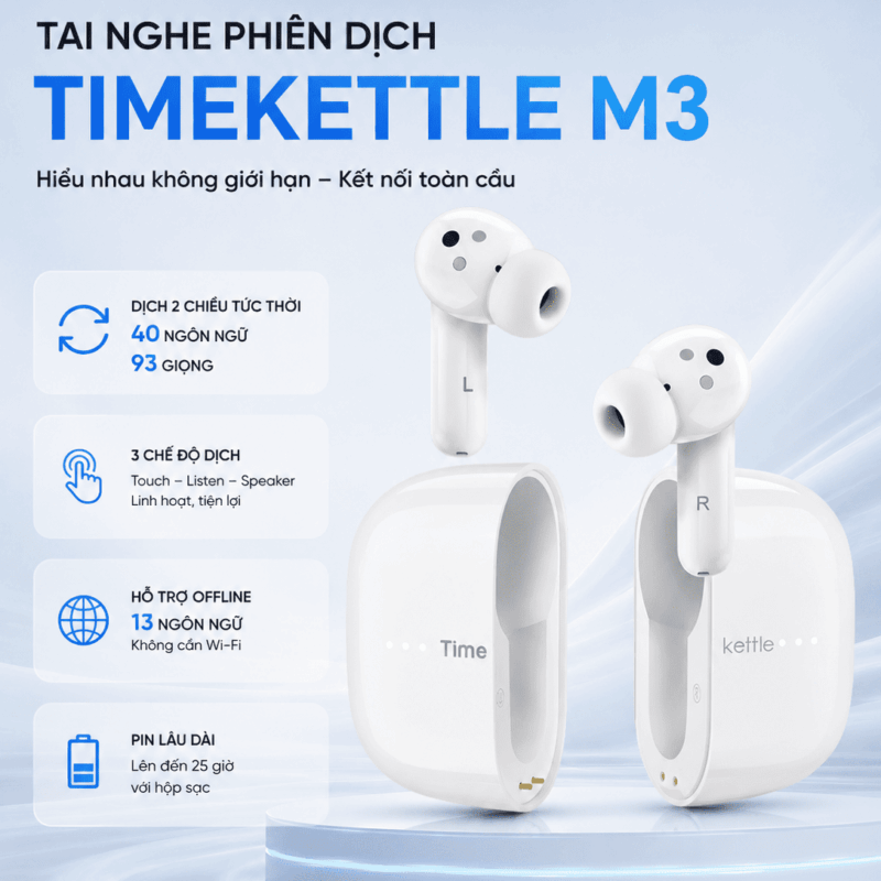 WT2 Plus 2026 – Tai Nghe Phiên Dịch Trực Tiếp 40 Ngôn Ngữ Tốt Nhất Thương Hiệu Mỹ