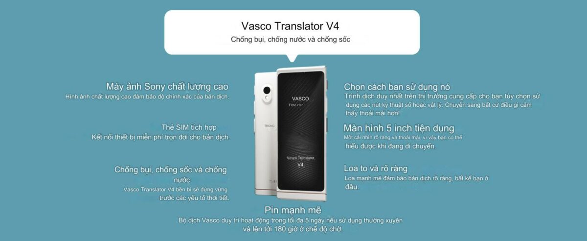 Máy Phiên Dịch Vasco – Máy Phiên Dịch Hỗ Trợ 108 Ngôn Ngữ, Sản Xuất Bởi Châu Âu Máy Phiên Dịch Vasco – Máy Phiên Dịch Hỗ Trợ 108 Ngôn Ngữ, Sản Xuất Bởi Châu Âu