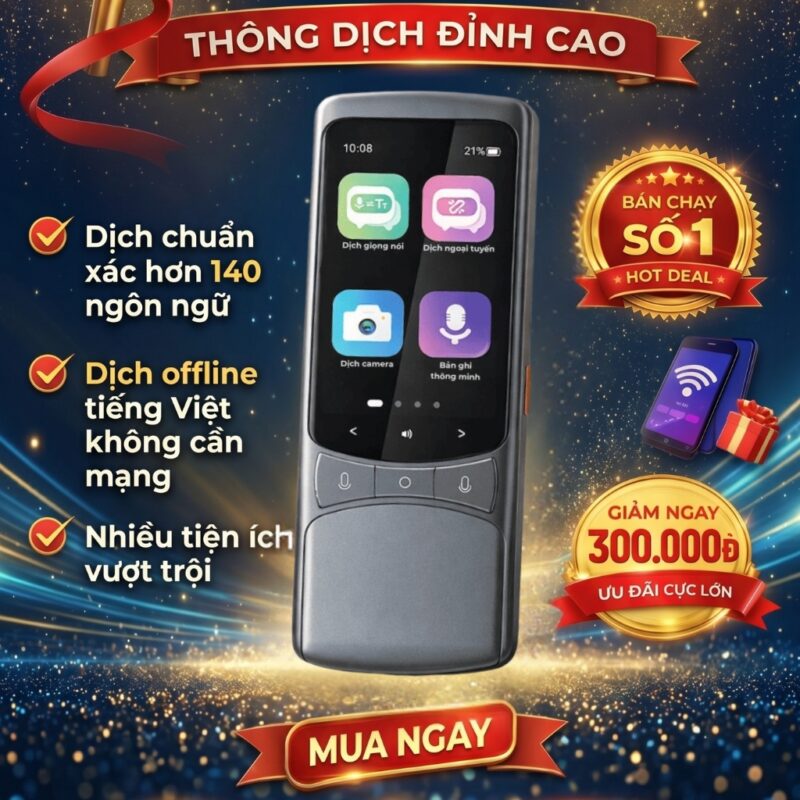 Máy Phiên Dịch VTalk Go 2026 - Máy Phiên Dịch Mang Thương Hiệu Việt Nam