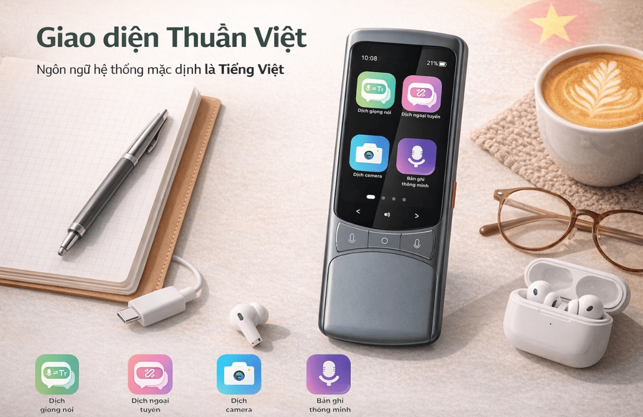 Chức năng Thuần Việt Máy phiên dịch VTalk Go