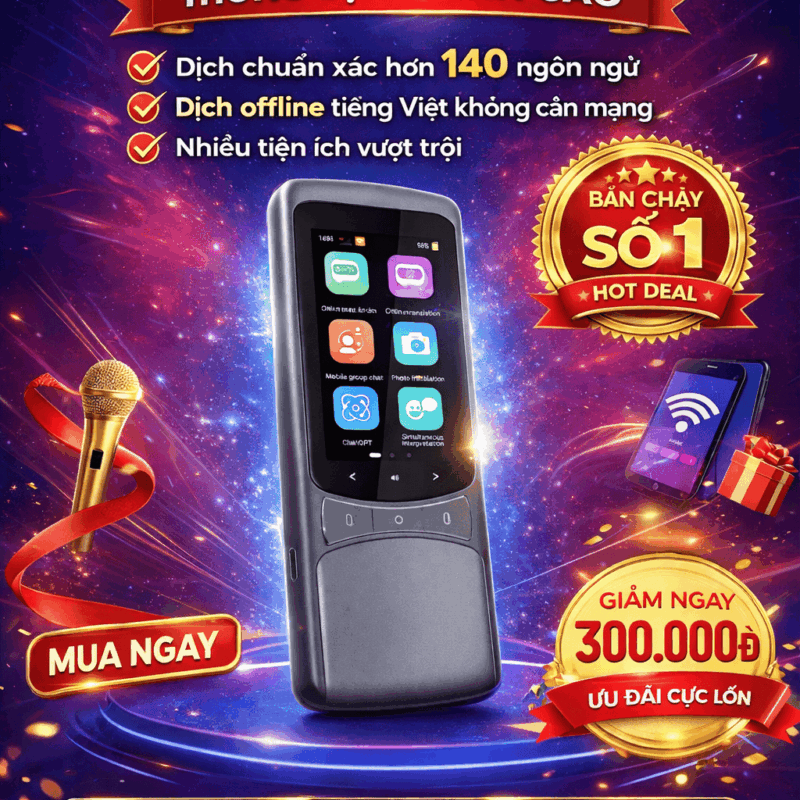 Máy Phiên Dịch VTalk Go 2026 - Máy Phiên Dịch Mang Thương Hiệu Việt Nam