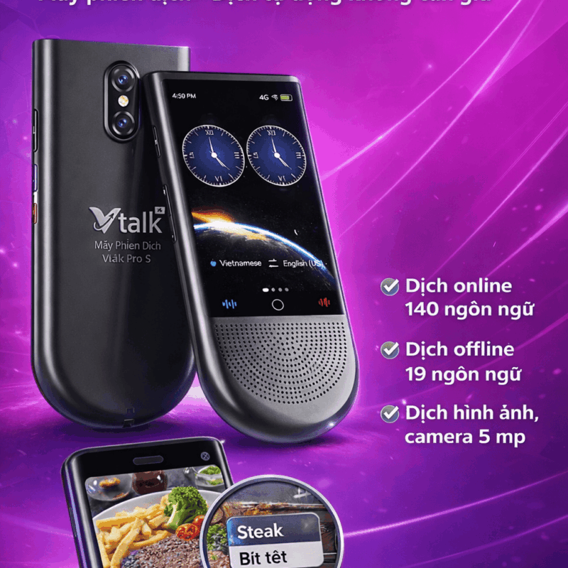 Vtalk Pro S - Máy Phiên Dịch Thiết Kế Mới Dịch Tự Động