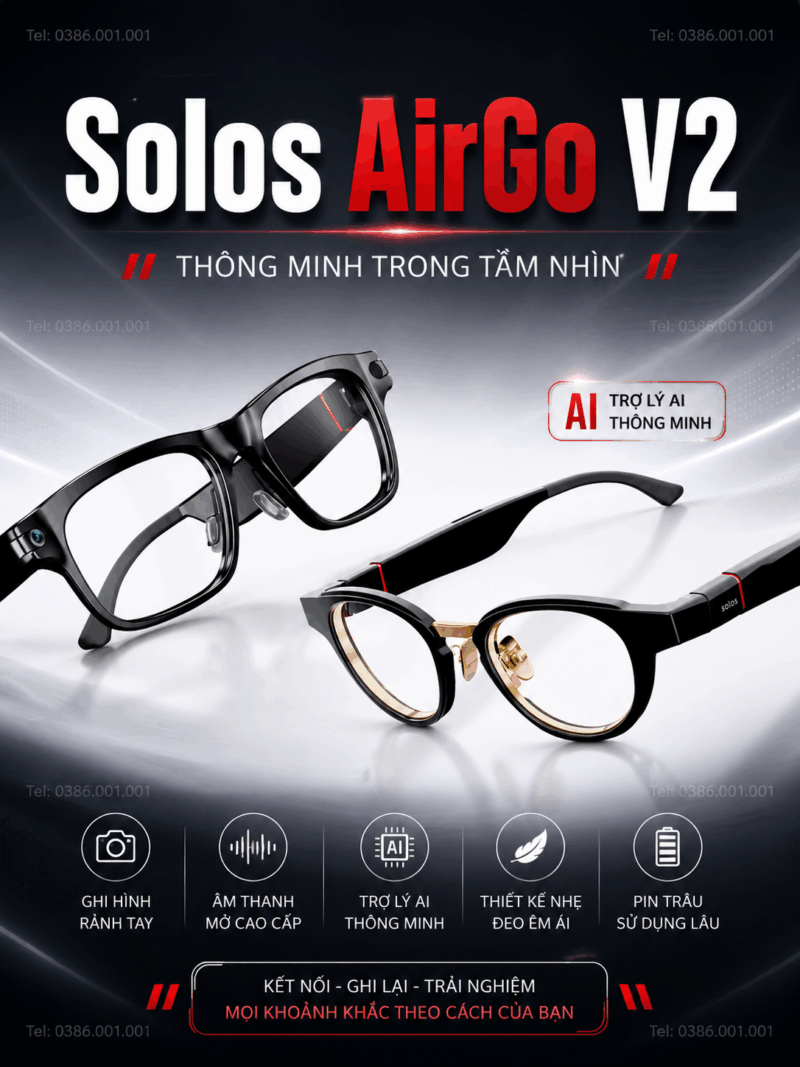 Solos AirGo V2 - Kính Phiên Dịch Thế Hệ Mới: Thông Minh Trong Tầm Nhìn