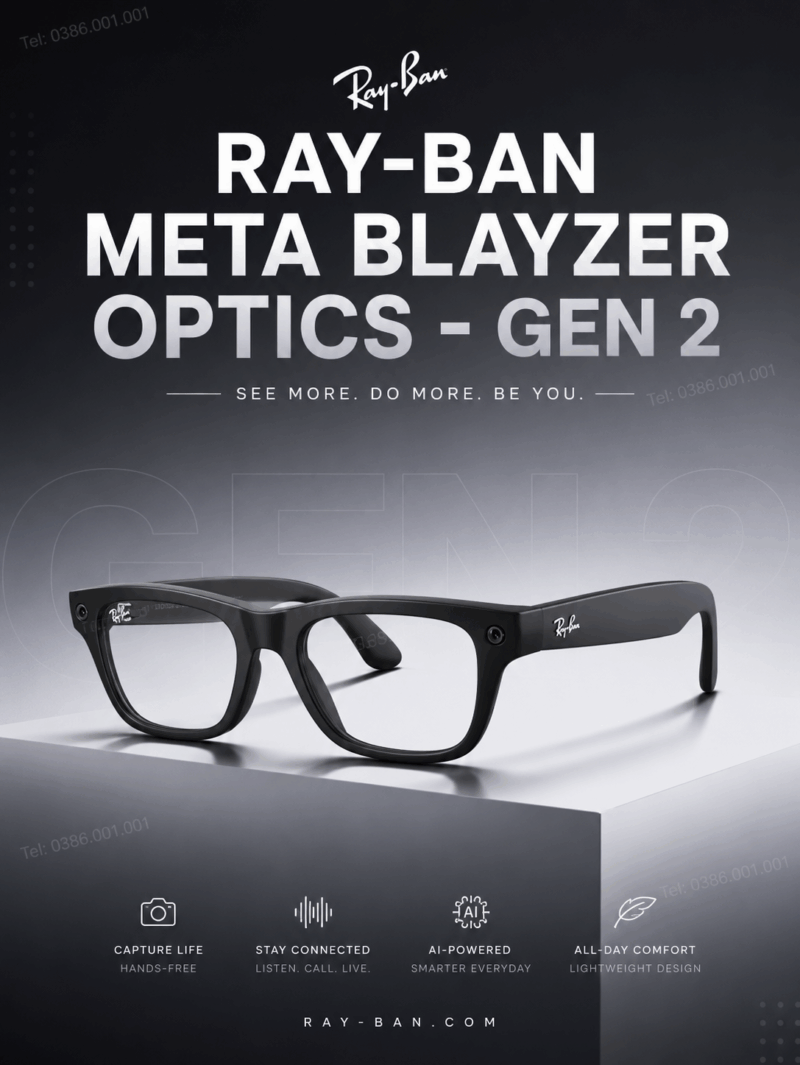 Ray-ban Meta Blayzer Optics - Gen 2 2026 - Kính Thông Minh Thế Hệ Mới Dành Cho Cuộc Sống Hiện Đại