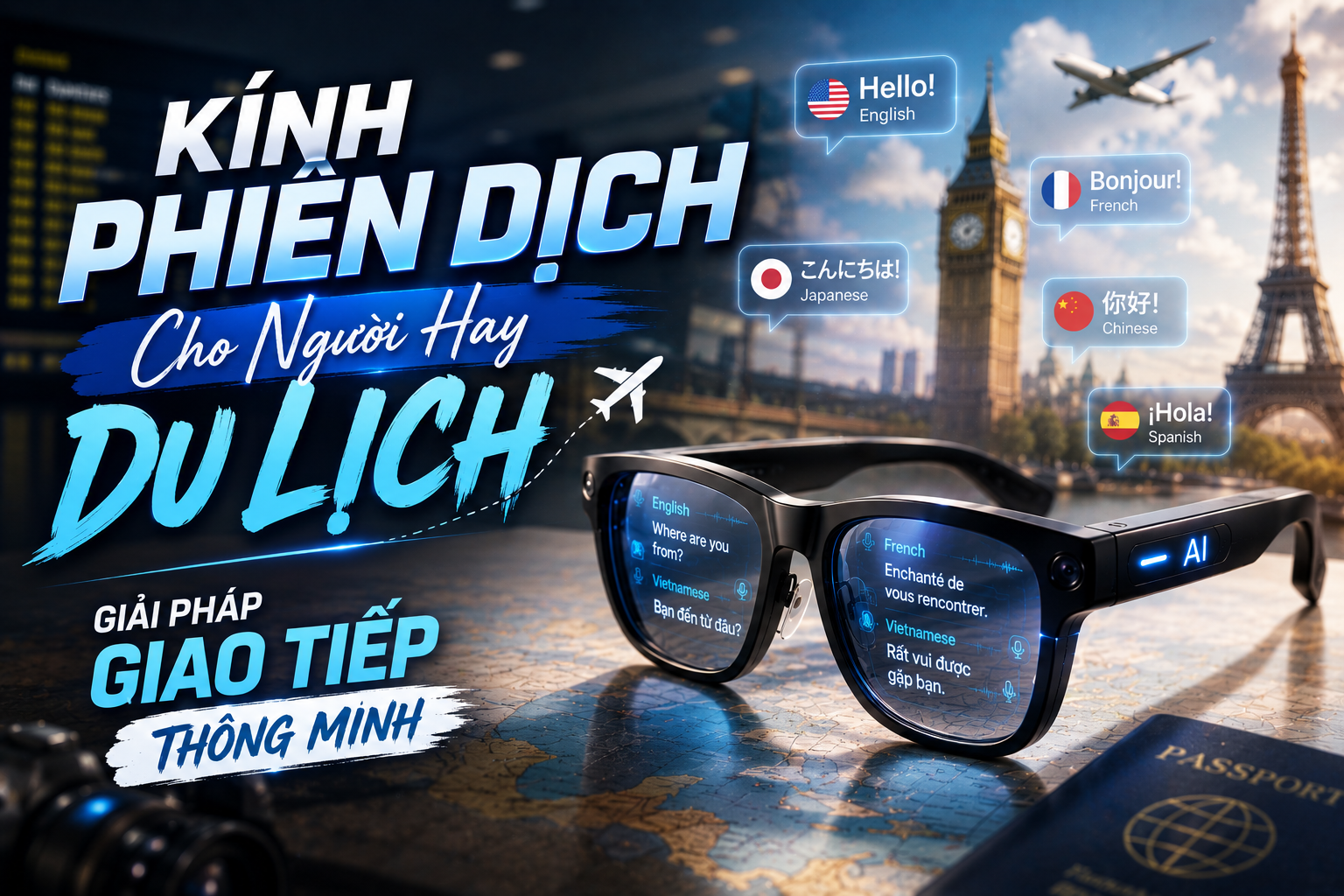 AI Translation Glasses – Global Pocket Assistant for Travelers