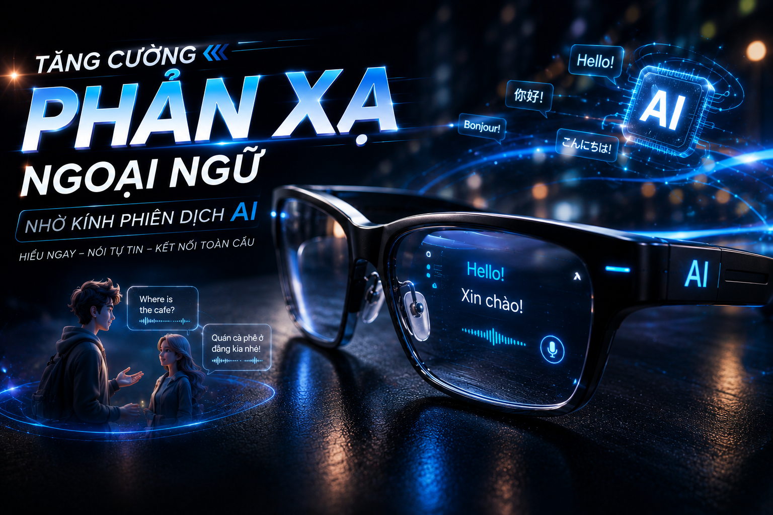Tăng Cường Phản Xạ Ngoại Ngữ Nhờ Kính Phiên Dịch AI