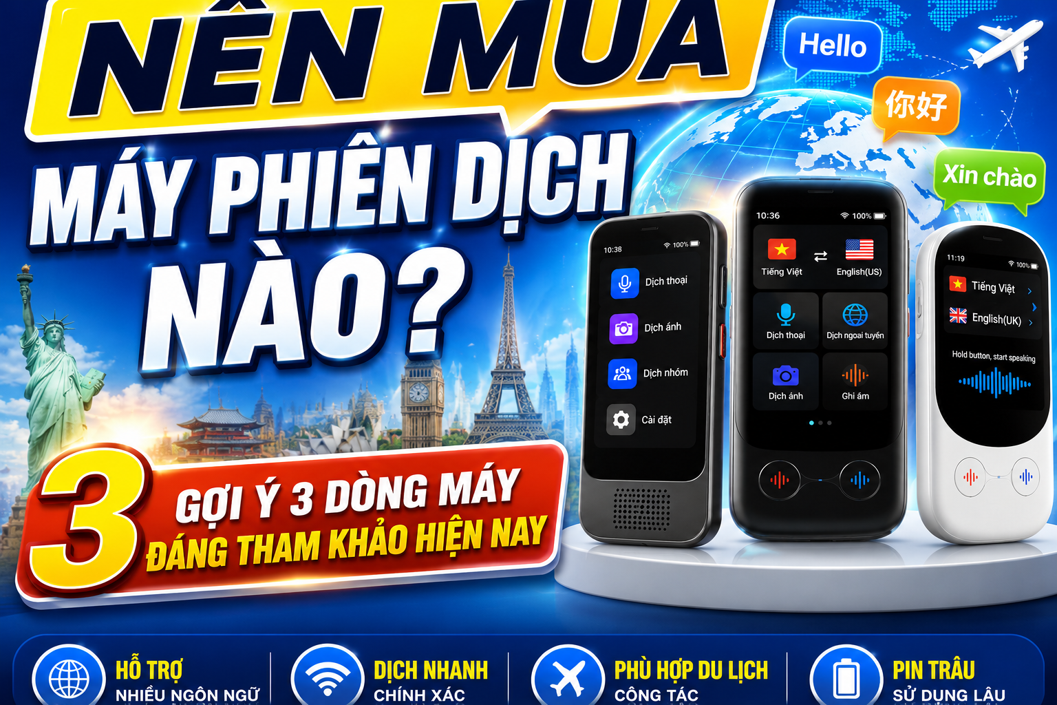 Nên Mua Máy Phiên Dịch Nào? Gợi Ý 3 Dòng Máy Đáng Tham Khảo Hiện Nay