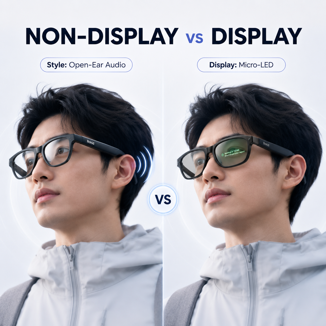 So sánh nhận diện AI trên Rokid AI Glasses Style và Rokid Glasses Display.