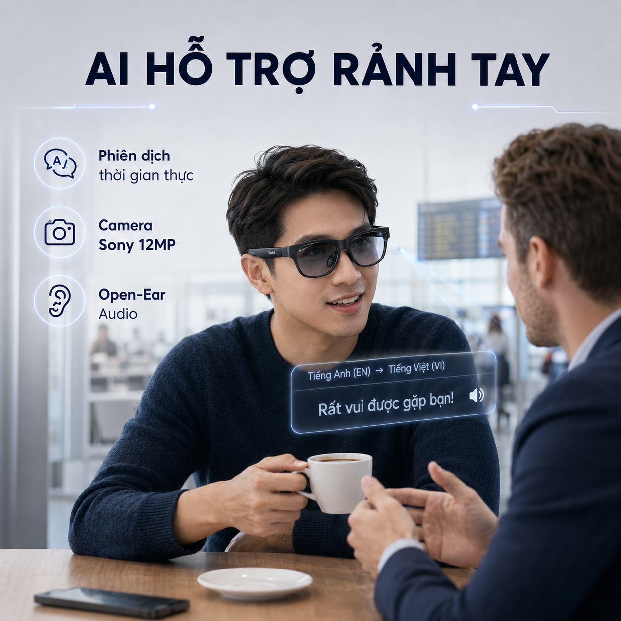 Kính AI Rokid hỗ trợ phiên dịch và camera POV trong sử dụng thực tế.