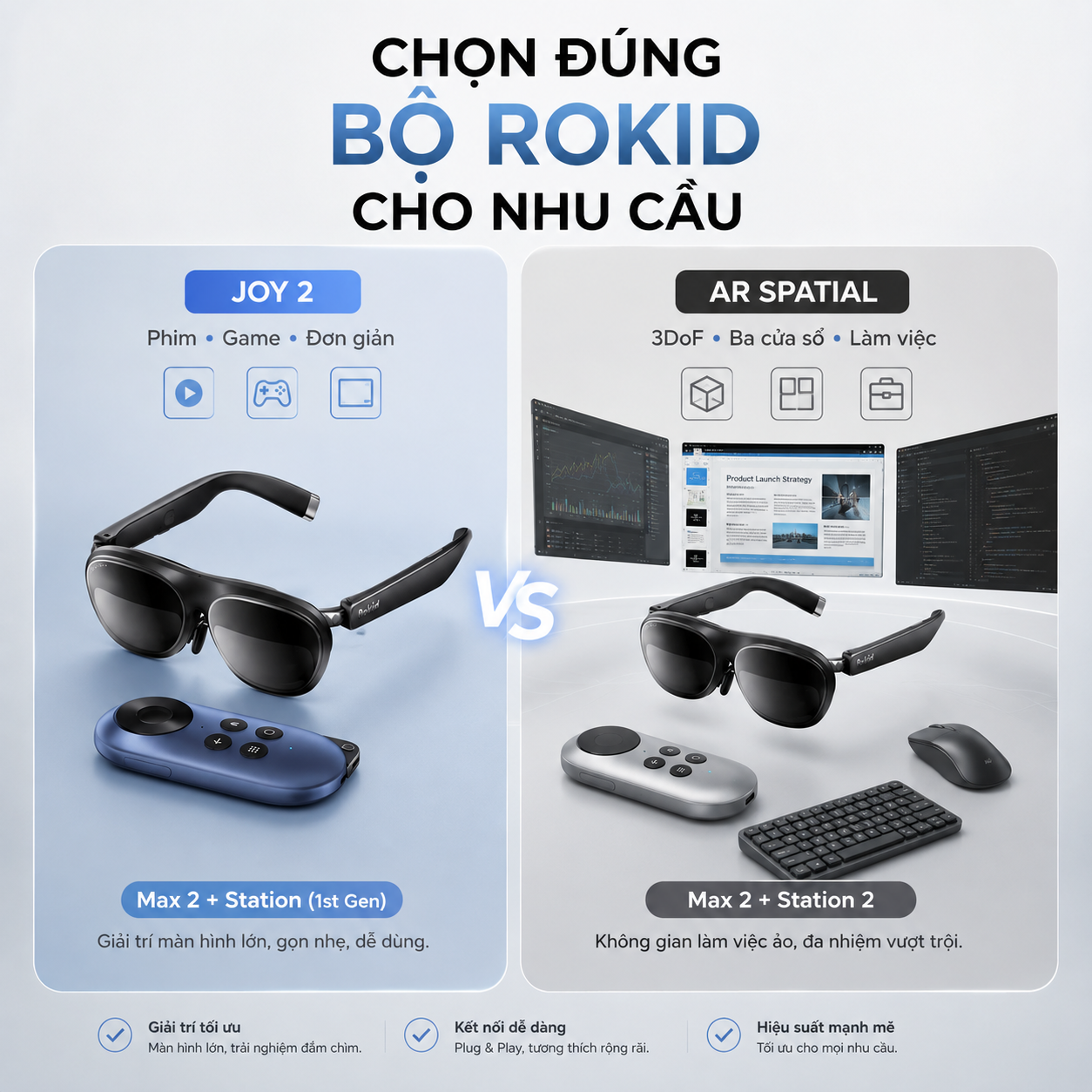 cách chọn Rokid AR Joy 2 hoặc AR Spatial theo nhu cầu