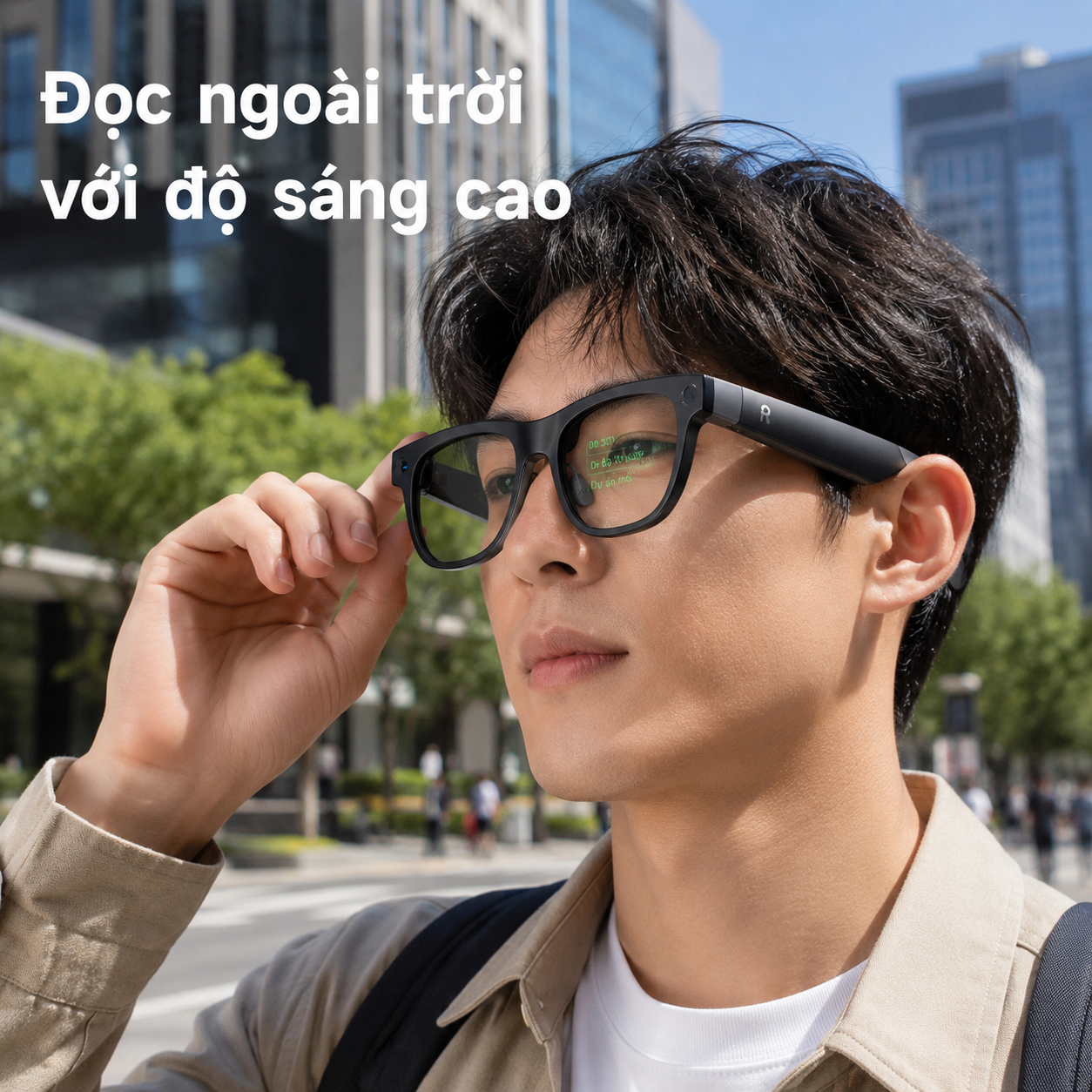 khả năng hiển thị ngoài trời của màn hình Rokid Glasses.