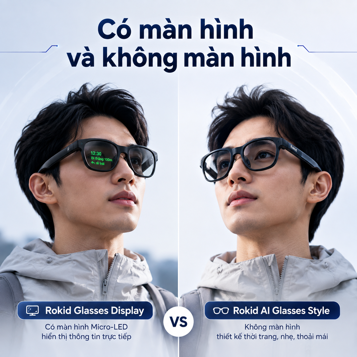 Rokid Glasses Display với AI Glasses Style.