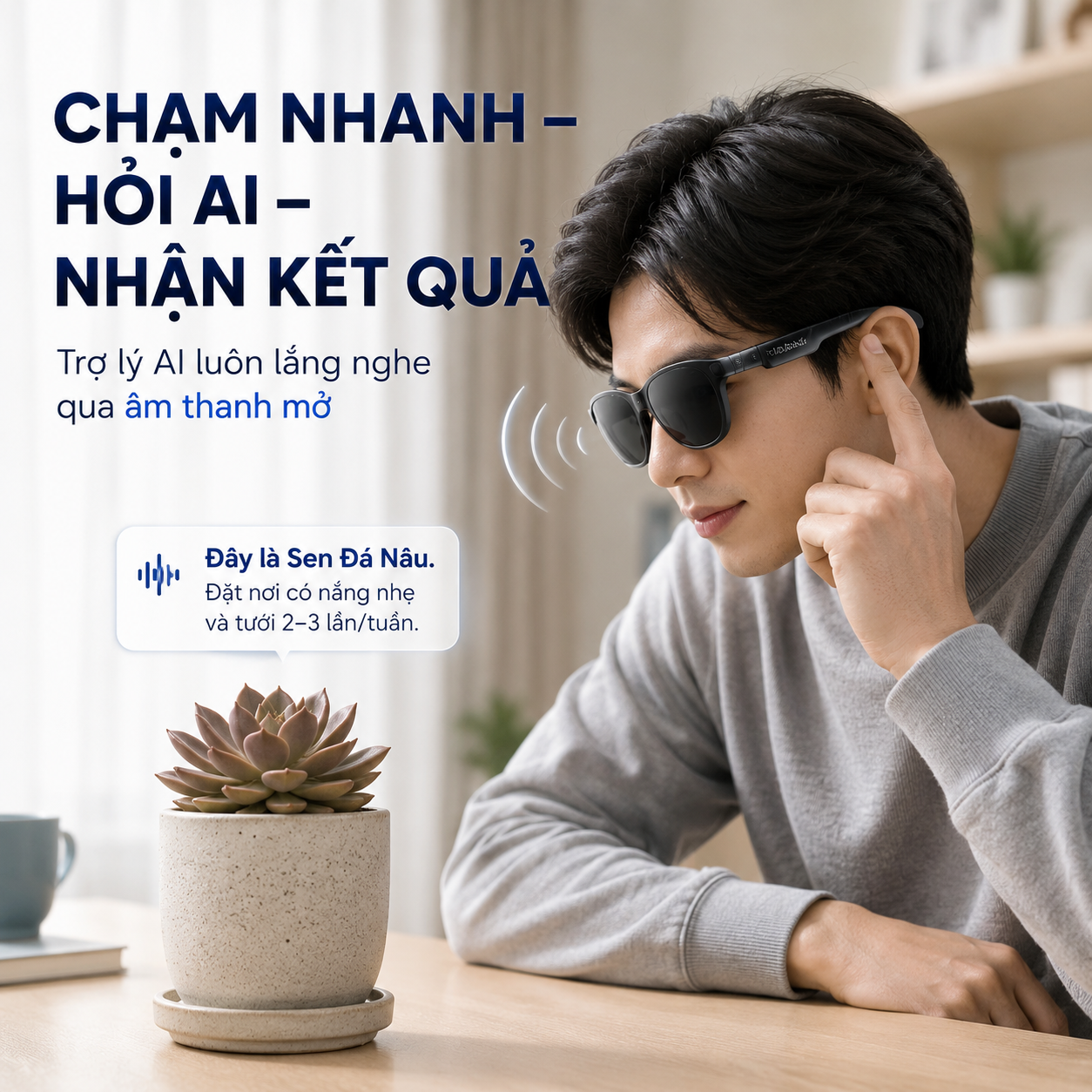 dùng phím tắt cảm ứng để nhận diện vật thể bằng AI.