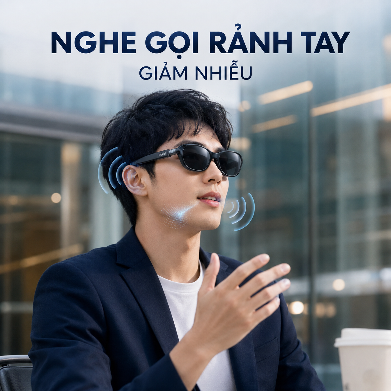 gọi điện rảnh tay bằng loa Open-Ear và micro trên kính Rokid.