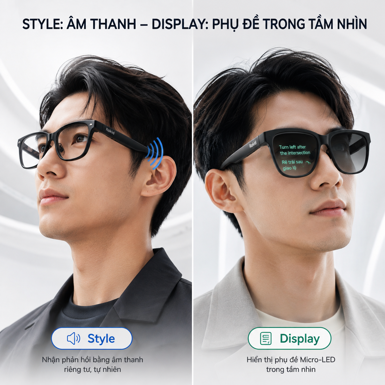 so sánh hỗ trợ tiếng Việt giữa Rokid Style và bản Display.