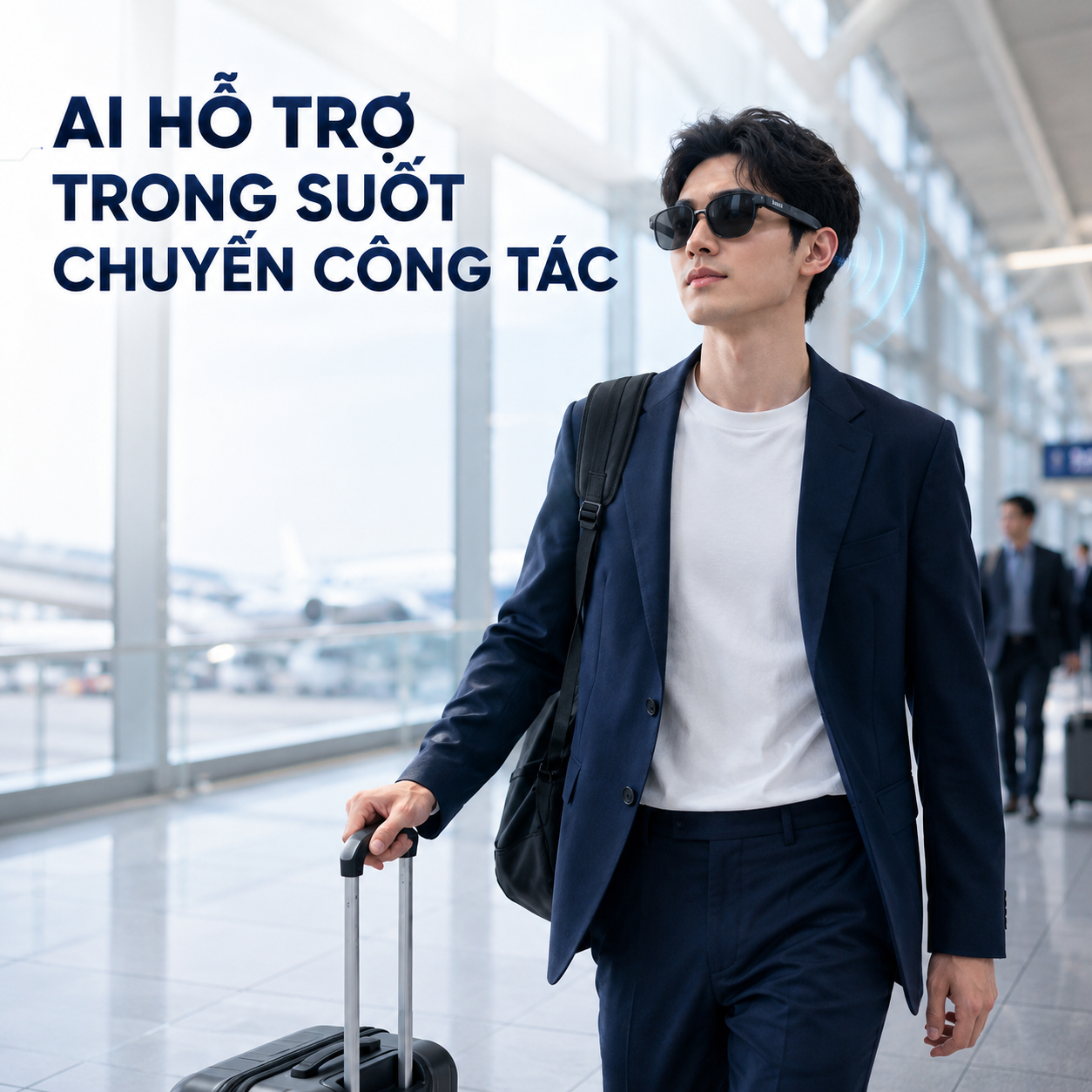 kính AI Rokid hỗ trợ người dùng khi di chuyển công tác.