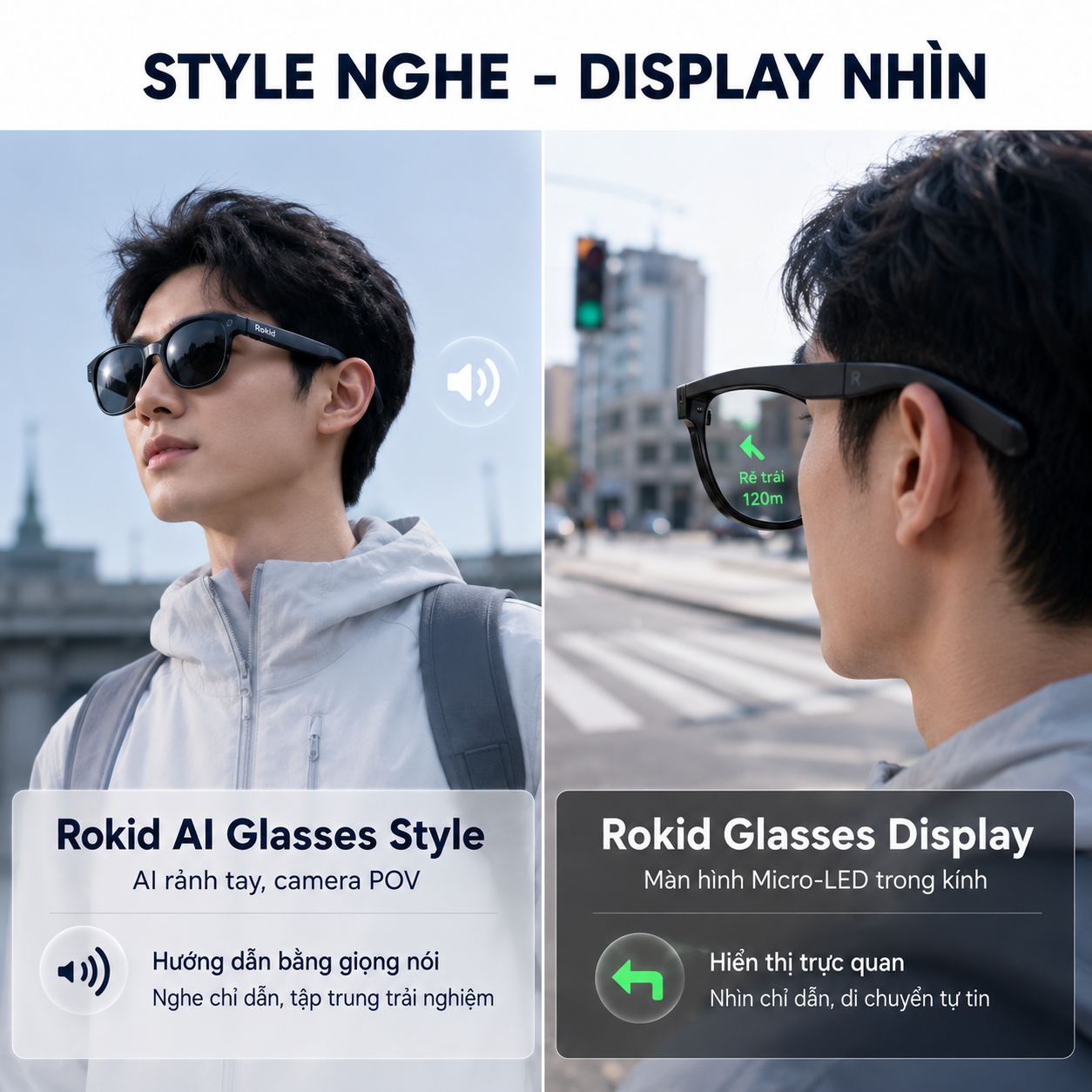 so sánh Rokid Style và bản Display cho nhu cầu công tác.