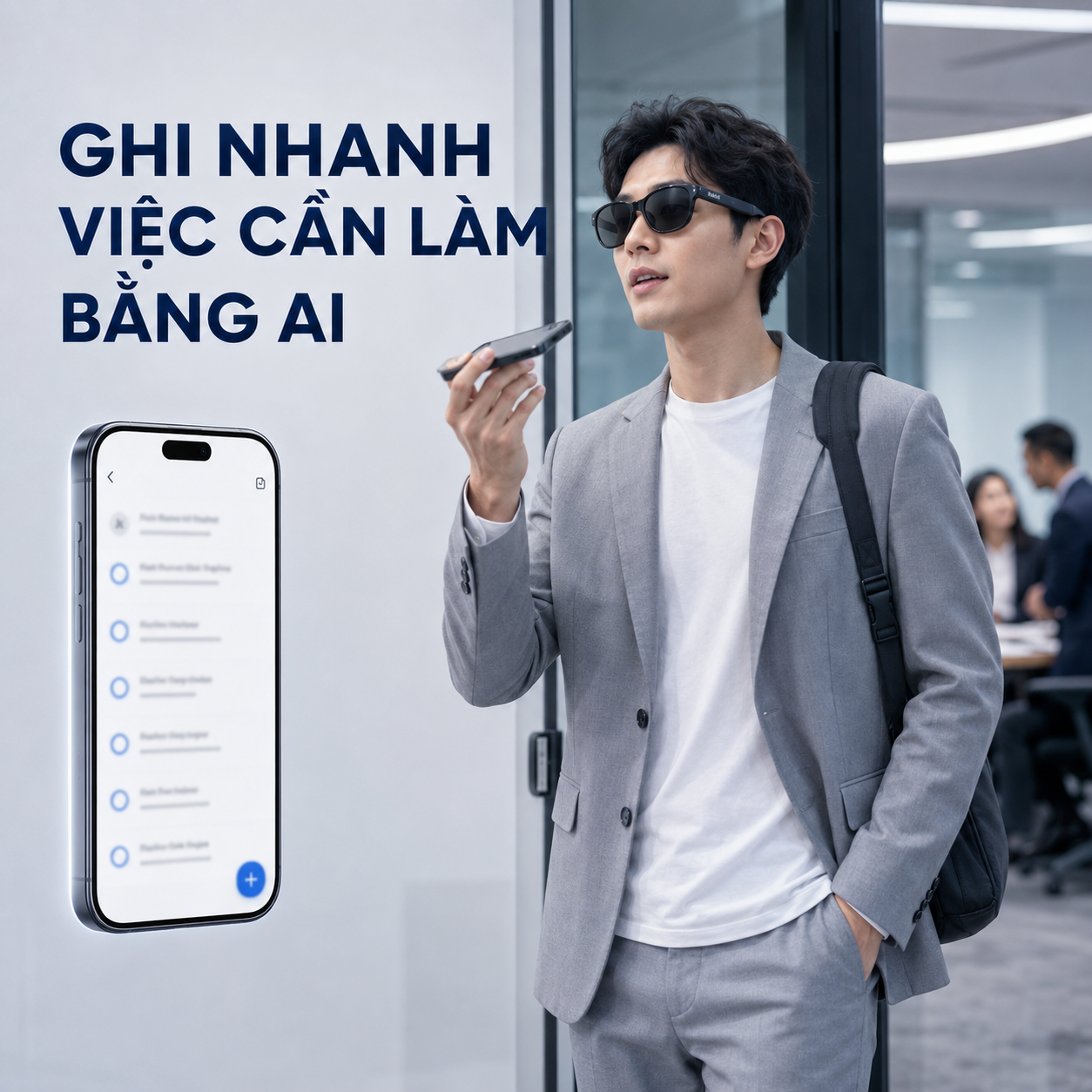 tính năng ghi chú AI trên kính Rokid sau cuộc họp.