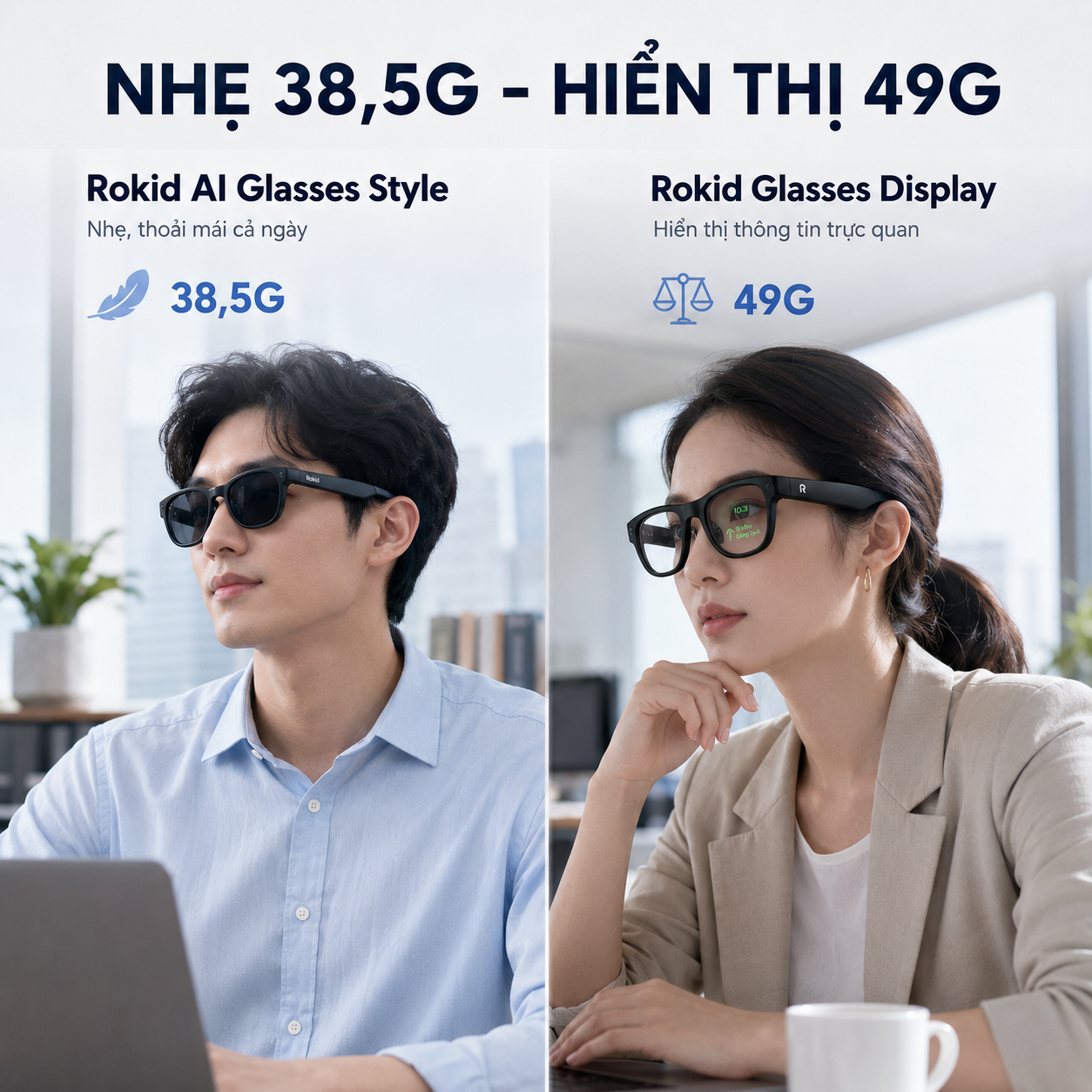 trải nghiệm đeo Rokid Style và Rokid Glasses bản có màn hình.