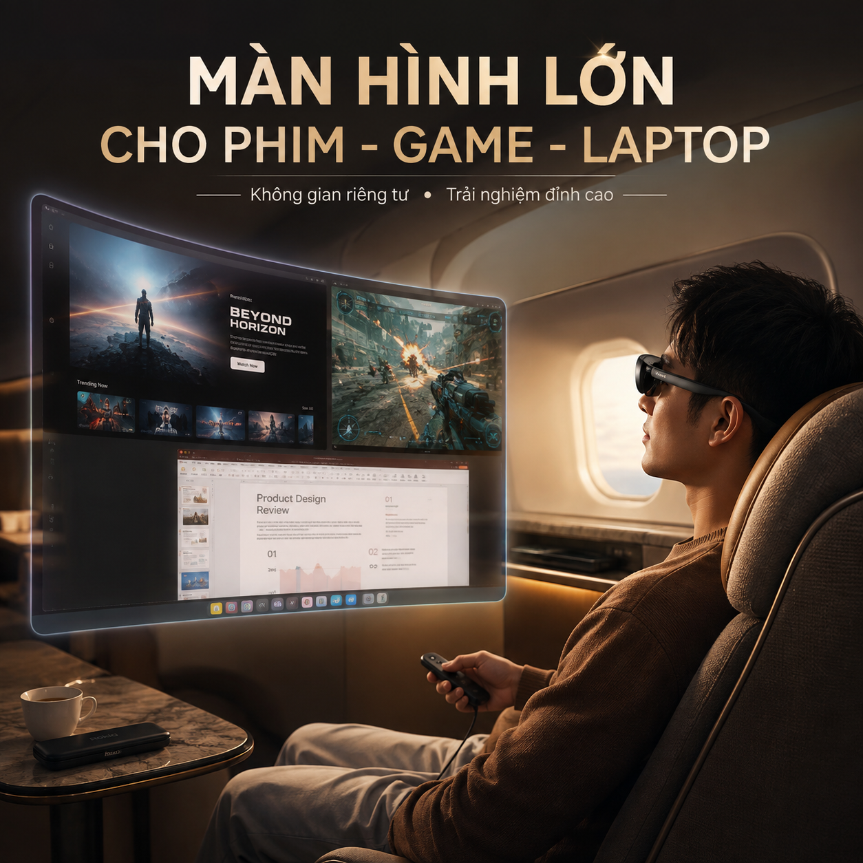 Rokid Max 2 dùng cho phiên giải trí và làm việc cá nhân.