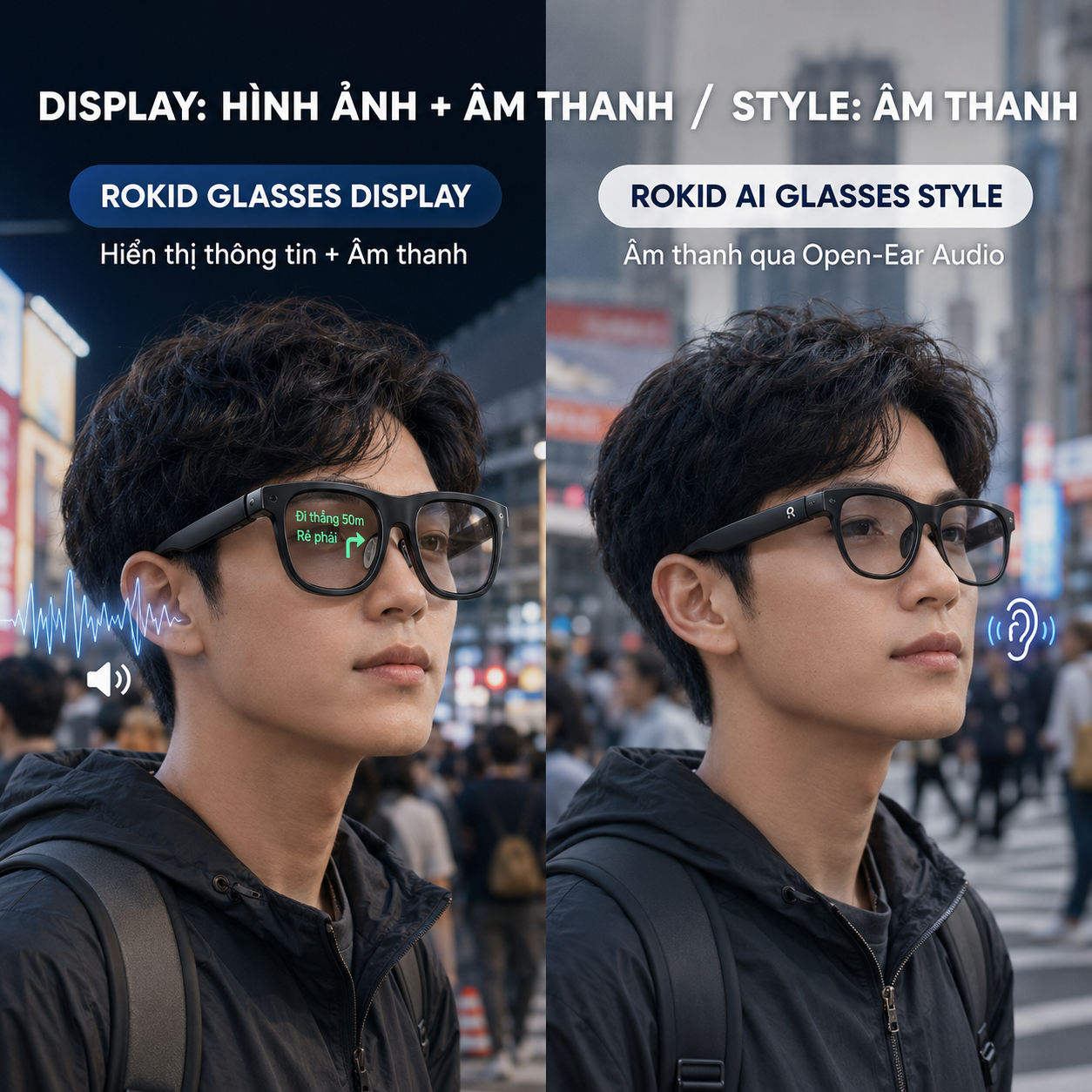 so sánh trải nghiệm âm thanh của Rokid Display và Style.