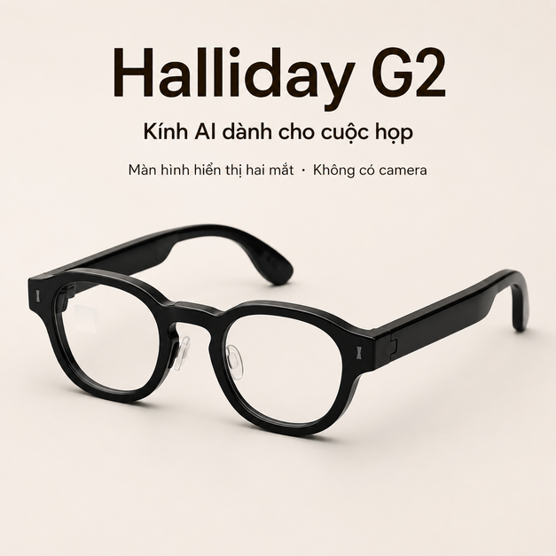 Kính AI Halliday G2 - Màn hình MicroLED hai mắt và  hỗ trợ cuộc họp thông minh