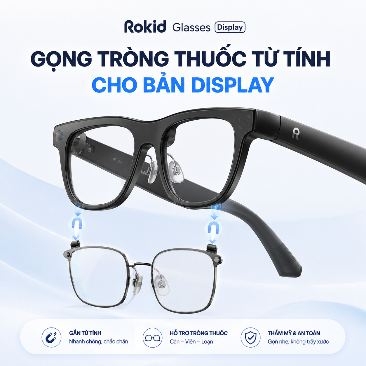 gọng tròng thuốc dành cho kính Rokid bản có màn hình.