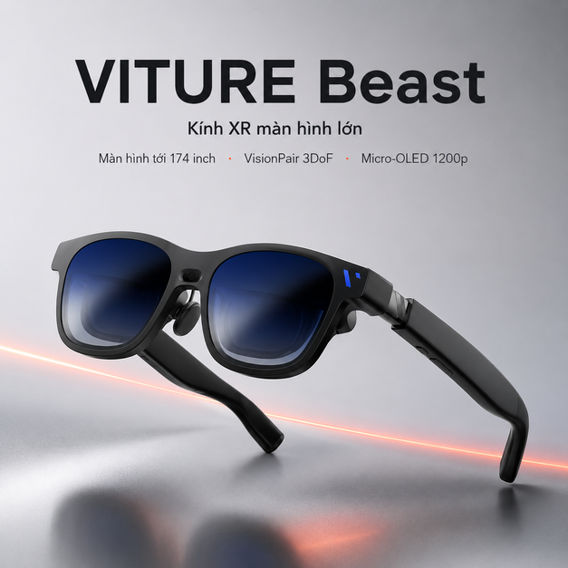 Kính XR VITURE Beast – Màn hình 174 inch và 3DoF ổn định