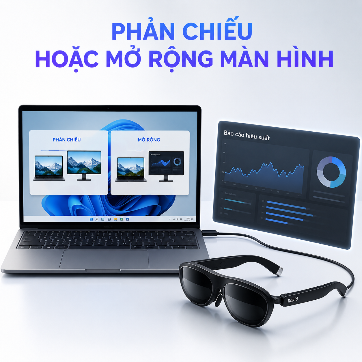 thiết lập màn hình mở rộng Windows với Rokid Max 2.