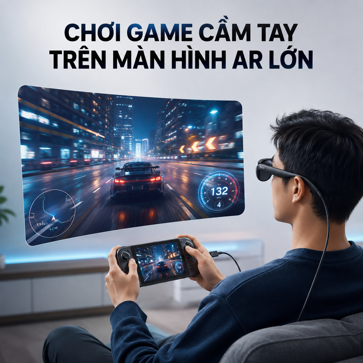 kính Rokid Max 2 kết nối Steam Deck qua USB-C.