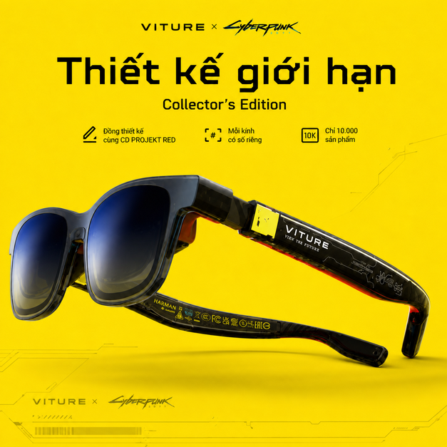 Kính XR VITURE Luma Cyber – Màn hình 152 inch và phong cách Cyberpunk 2077