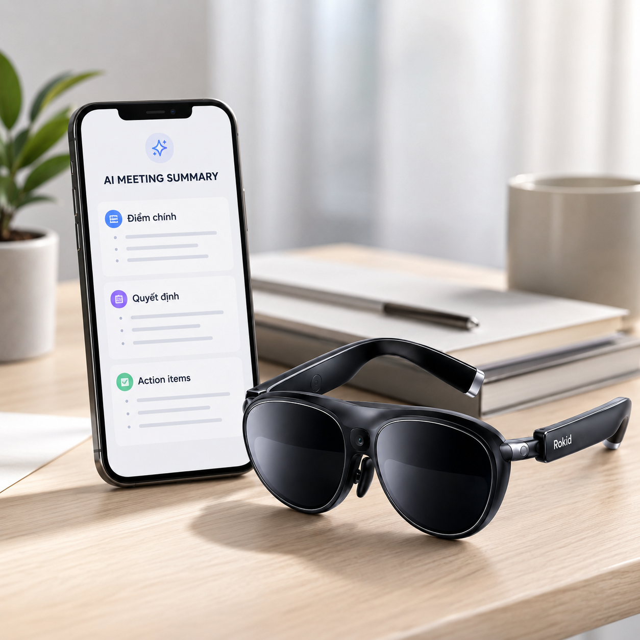 Bản tóm tắt AI Meeting Notes được quản lý trên Hi Rokid.